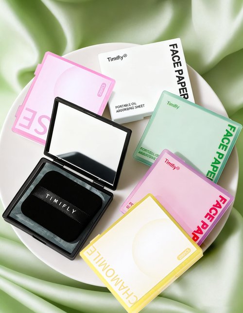 Oil Blotting Paper - 300 Sheets with Mirror, Puff & Refills, Absorbs Excess Face Oil, Controls Shine, Saves Makeup, The On-the-Go Essential for a Flawless, Matte Finish All Day