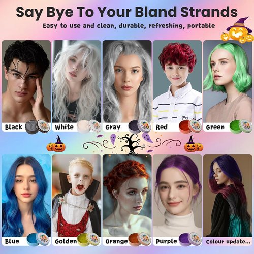Hansuby Temporary Black Hair Color Wax - Washable Styling Mud for Kids | Instant Dye for Cosplay & Halloween