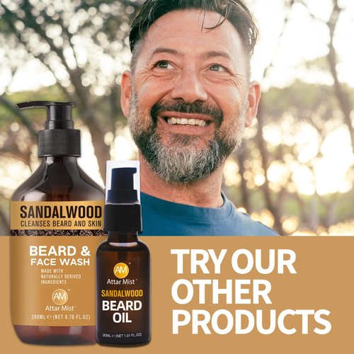 AM Beard Butter Beard Care - Sandalwood Long Lasting Styling and Hydration For a Working Man - Softens and Reduces Itch - Naturally Derived Shea Butter, Cocoa Butter, Coconut Beard Oil for men - 4oz