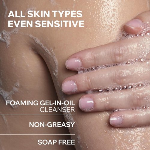 Uriage Cleansing Oil - 2-In-1 Foaming Shower Oil for Face & Body | Glycerin 25% for Gentle Cleansing & Moisturizing