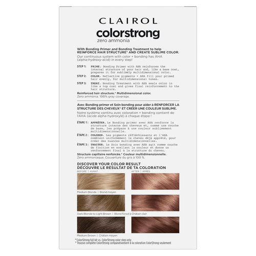 Clairol ColorStrong Permanent Hair Dye - Ammonia-Free, 100% Gray Coverage, 8.63 Sunset Rose