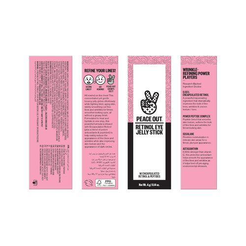 Peace Out Retinol Eye Jelly Stick - Hydrating Under Eye Treatment for Fine Lines & Wrinkles | 0.14 oz