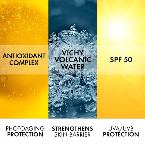 Vichy Capital Soleil Face Sunscreen SPF 50 - Anti-Aging Protection for Sensitive Skin | Travel Size, Oxybenzone Free