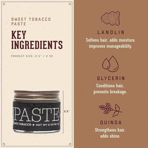 18.21 Man Made Hair Styling Paste - Original Sweet Tobacco Scent, 2oz | Natural Shine Finish