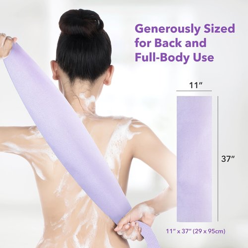 Korean Exfoliating Washcloths [4 Pack] – Daily Body Scrubber Towels for Shower, Back & Full-Body Use – Loofah Alternative, Quick-Drying Bath Cloths, Made in Korea