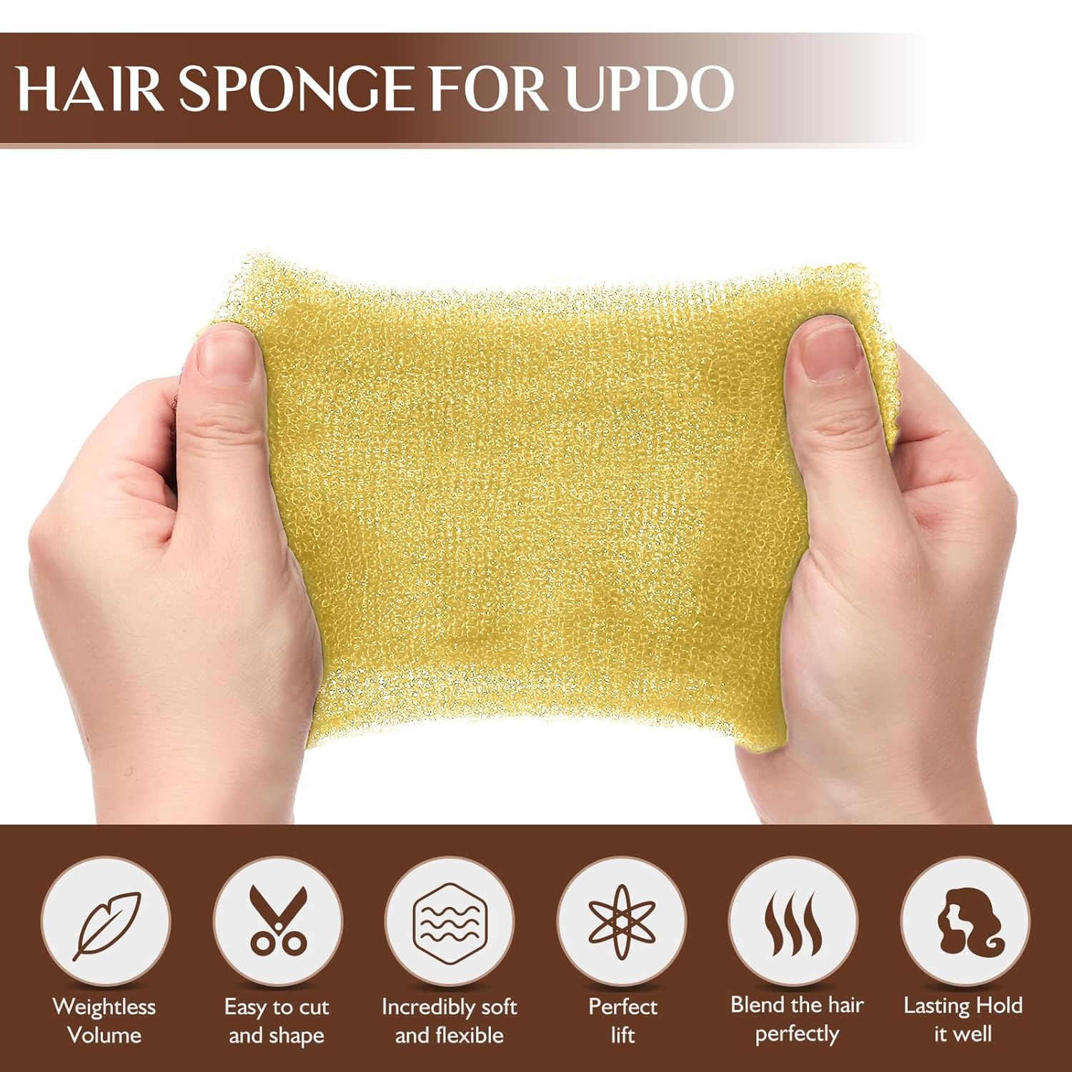 YGQQOY Hair Padding - Volume Insert for Elegant Updos | Gold Hair Sponge for All Hair Types