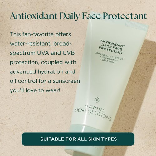 Marini SkinSolutions Antioxidant Daily Face Protectant - Broad-Spectrum SPF 33 Sunscreen - Water Resistant (80 Minutes) - Cruelty Free - Made in the USA - 2 oz