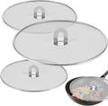 Skiennix Splatter Guard Set - Stainless Steel Frying Pan Screens with Foldable Handles | 3 Sizes (9.8", 11.4", 13")