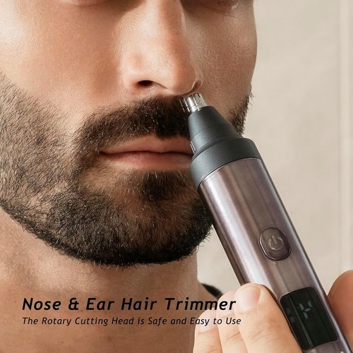 Skiennix Beard Trimmer Set - 3-in-1 Professional Clippers with Foil Shaver & Nose Trimmer | IPX7 Waterproof, 20 Adjustable Settings