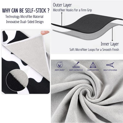 2Pack Self-Adhesive Magic Cloth Makeup Bag|Lay Flat Travel Organizer|Portable Cosmetic Pouch for Beauty Essentials,Camera Wrap,Laptop Protective Cover|Multi-Purpose Gift for Women & Girl (19.7"x19.7")