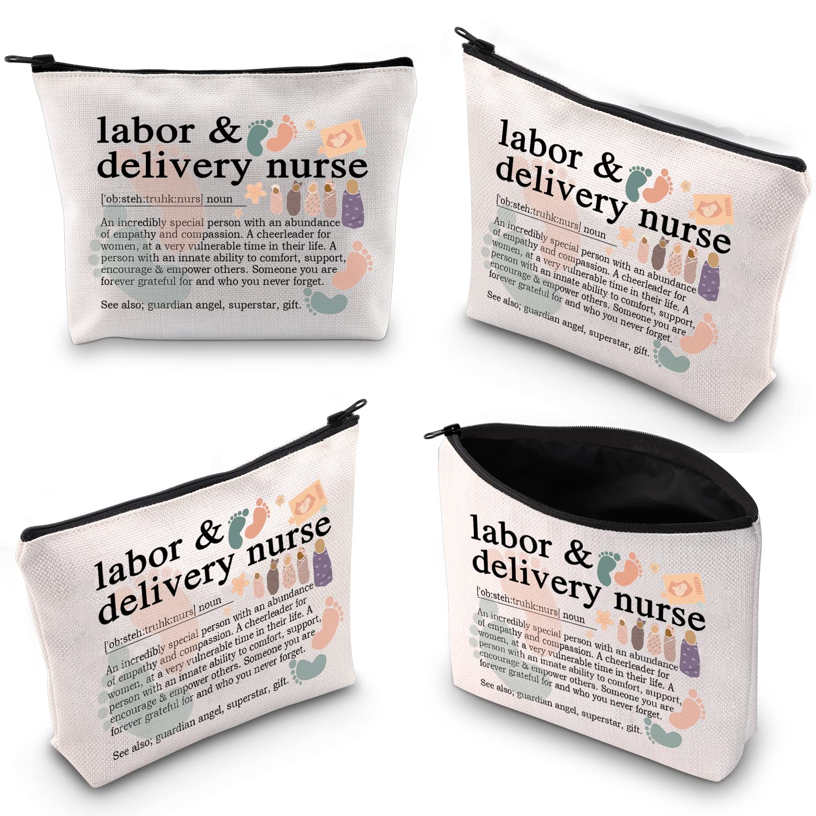 XYANFA L&D Nurse Makeup Bag Labor And Delivery Nurse Cosmetic Bag L&D Nurse Gift Lifeline Gift Nicu Nurses Week Gift (labor & delivery nurse noun)