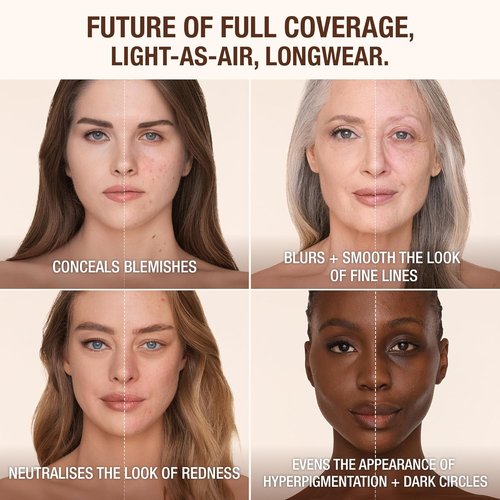 Charlotte Tilbury Airbrush Flawless Matte Foundation - Full Coverage Liquid Makeup for a Natural-Matte Finish | Smooths & Blurs Pores, Waterproof