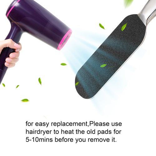 Stainless Steel Pedi File Refill 50 Pieces, 80 Grit - Pedicure Refill Pads - Foot Rasp Pad with Removable Glue,Size 5.2" L x 1.7" W,50 Refills Pads