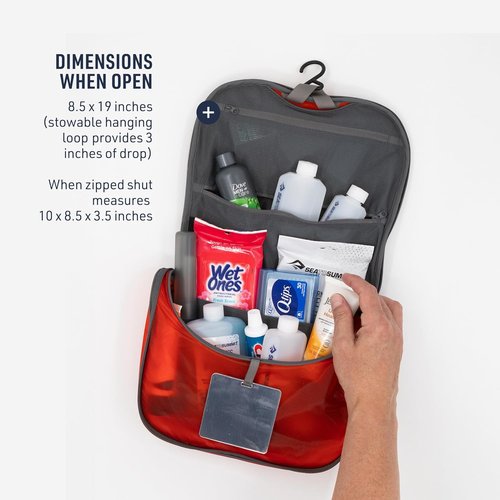 Sea to Summit Large Hanging Toiletry Bag - Travel Organizer for Men & Women | Atoll Blue