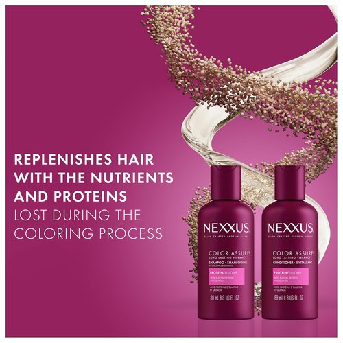 Nexxus Color Assure Shampoo - Travel-Size 3-Pack | Replenishes & Extends Hair Color Vibrancy, 3 Oz Each