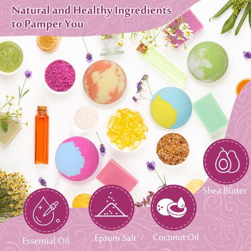 Bath Bombs for Women, 20 Bath Bombs Gift Set with Shea Butter Moisturizing & Essential Oils, Valentines Day, Easter Gifts for Women & Men, Girlfriend, Wife, Birthday, Mothers Day Presents for Mom