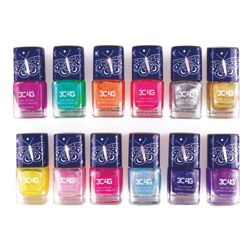 Celestial 12-Pack Nail Polish Tower for Girls & Teens - 12 Vibrant, Non-Toxic Colors - Safe & Fun Nail Polish Set for Kids Ages 8+ Perfect for Birthdays, Parties, & DIY Manicures by 3C4G Make It Real