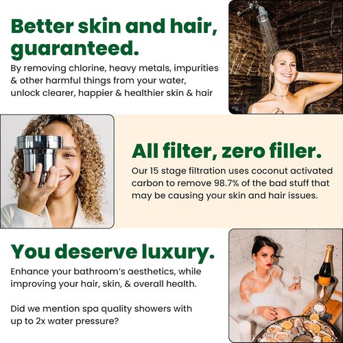 Eskiin Shower Head Replacement Filter - High Pressure Cartridge for Smooth Hair & Skin