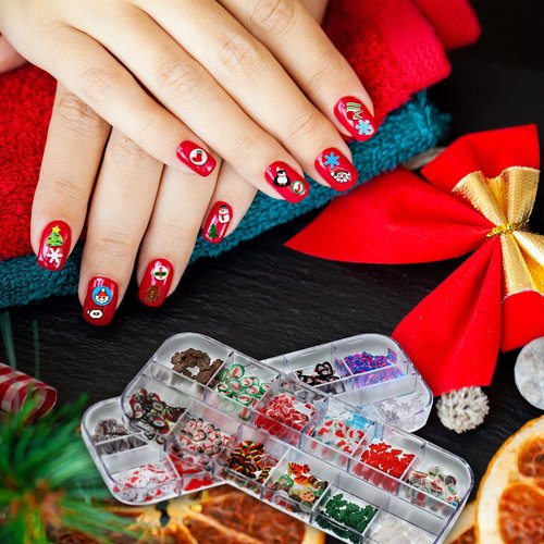 4 Boxes Christmas Glitter Nail Sequins Christmas Glitter for Resin Tumblers 3D Santa Claus Snowflake Elk Decals for Acrylic Nails for DIY Craft Christmas Winter Nail Decorations
