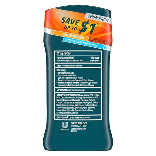Degree Men Advanced Protection Antiperspirant Deodorant - Adventure Scent | 2.7 oz, 2-Pack