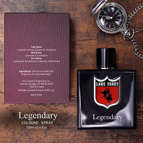 Lane Frost Legendary Cologne for Men - Authentic Western Scent | Long-Lasting Woodsy Fragrance