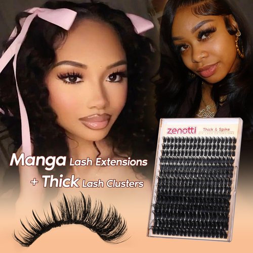 Lash Clusters Volume Eyelash Clusters with Spikes Wispy Fluff Cluster Eyelash Extensions 100D Thick Lashes Extensions DIY Individual Lashes at Home 10-18mm 266pcs by zenotti