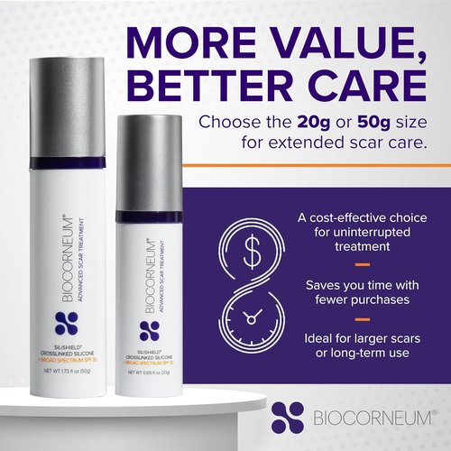 Silishield® Advanced Scar Treatment Gel - Silicone Formula with SPF 30 for Surgical & Keloid Scars - 20g - Surgeon Recommended, Safe for All Ages, Made in USA