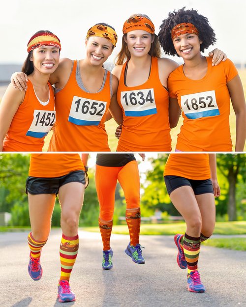 ShinyMatch 18 Pcs Turkey Trot Costume Set Thanksgiving Sports Headbands Fall Turkey Running Socks Holiday Running Breathable Socks Non Slip Headbands for Men Women Fitness Cycling