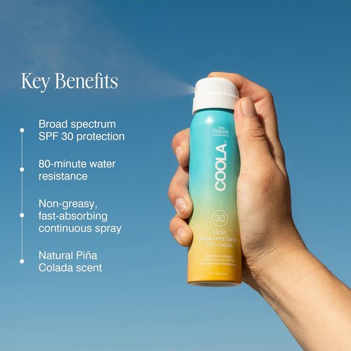 COOLA Organic Sunscreen SPF 30 - Vegan & Gluten-Free Sunblock Spray for Daily Skin Protection | Piña Colada