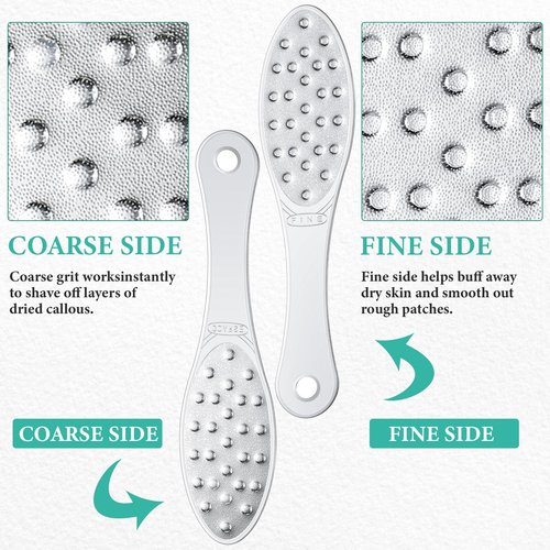 1 Pc Stainless Steel Foot Scraper Metal Foot File Double Sided File Callus Remover Professional Feet Rasp Scrubber for Wet or Dry Skin Easy to Clean Pedicure Tool Heel