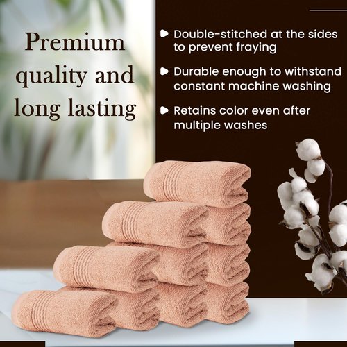 HALLEY Turkish Cotton Towels (Pack of 10) Washcloths Super Soft Highly Absorbent 100% Cotton Fingertip Towels for Bathroom and Kitchen for Mother’s Day (Peach)