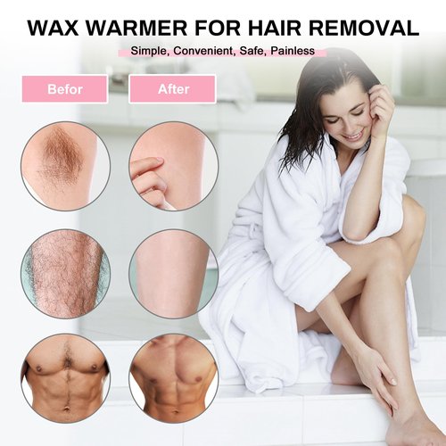 Professional Waxing Kit Wax Warmer Single Pot Wax Heater Machine for Hair Removal, Large Waxing Pot with Non-Stick Easy Clean Pot, 50 Sticks & 20 Collar, for Spa Salon Beauty Esthetician Home (Black)