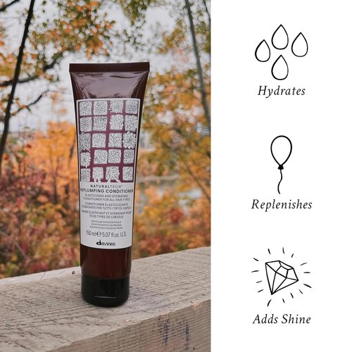 Davines Naturaltech Replumping Conditioner - Elasticizing & Moisturizing for Fine Hair - 5.07 Fl Oz