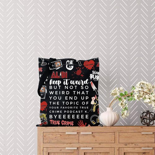 Morbid Crime Inspired Gift True Crime Club Makeup Bag True Crime Fan Zipper bag (BYEEEEEEE tote)