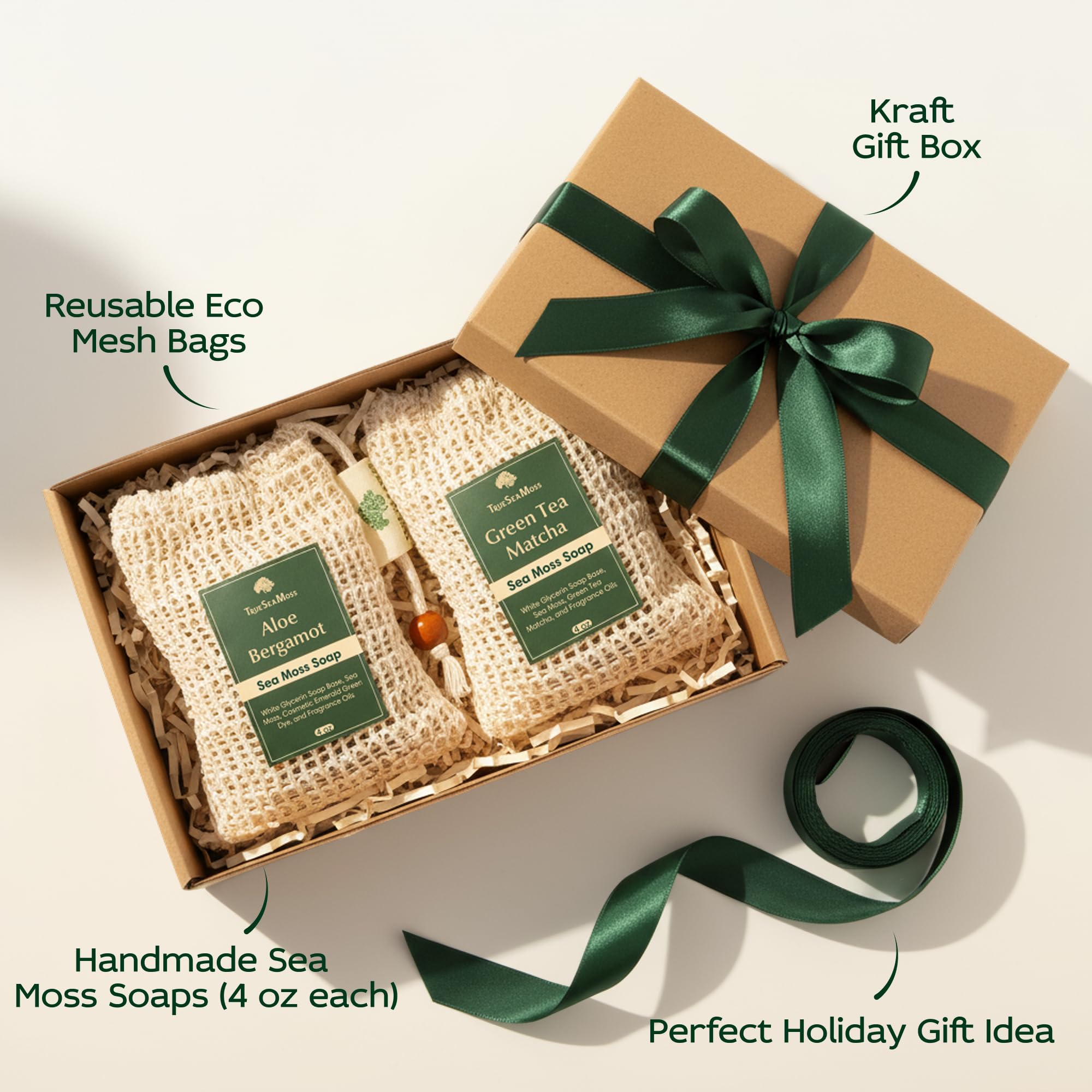 Wellness Gift Sea Moss Soap Bar – All-Natural Detox Soap with Coffee, Vanilla, Coconut & Oatmeal Honey – Gentle Handmade Foam for Sensitive Skin, Face & Body – Valentine's Gift for Men & Women