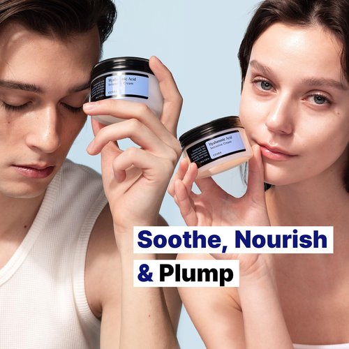COSRX Hyaluronic Acid Moisturizing Cream, Long-lasting Hydration, Rich Moisturizer for Sensitive Skin 3.52 oz / 100g, Korean Skin Care, Animal Testing Free, Parabens Free