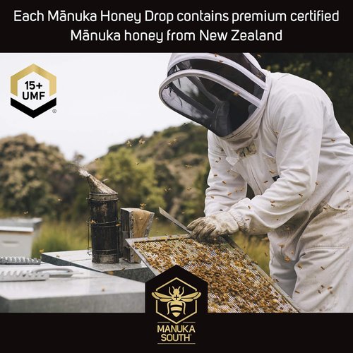 Manuka Health Manuka Honey Drops UMF 15+ | Soothing Natural Drops with Propolis - Lemon & Honey Flavor - 25 Drops