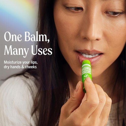 Dr. Bronner’s Organic Lip Balm - Natural, Moisturizing, Petroleum-Free Formula | 6-Pack (.15oz) - Lemon Lime