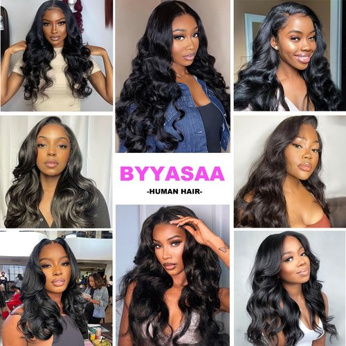 BYYASAA U Part Human Hair Wig Body Wave U Part Wig Human Hair for Black Women Glueless Wigs Human Hair Clip Natural Hair Wig Beginner Friendly Middle Part 180% Density 14 inch