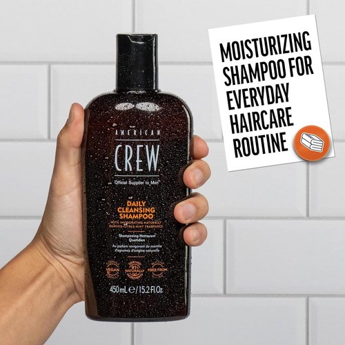 American Crew Shampoo - Daily Cleanser for Men | Naturally Derived Vegan Formula, Citrus Mint, 33.8 Fl Oz