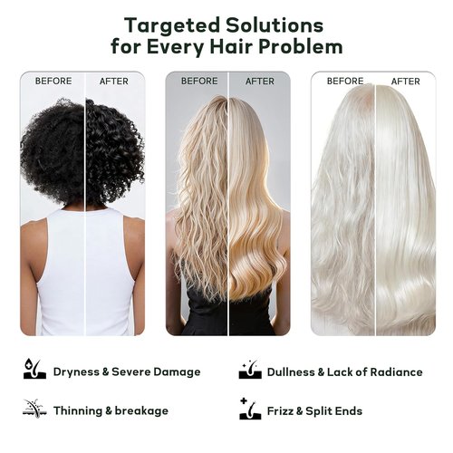 **Skiennix Botanical Keratin Hair Mask - Deep Repair Treatment for Dry, Damaged Hair (10 fl oz) | Vegan, Silicone-Free, Sulfate-Free**