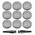 9 Pack Electric Razor Replacement Blades Compatible with rategist Electric Shaver Blades rategist Replacement Blades for rategist Rechargeable Electric Shaver WD-787, 2 Cleaning Brush