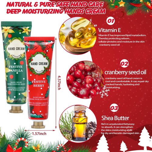 Swiffen 30 Pcs Christmas Hand Cream Gift Bulk with Gift Boxes Travel Size Moisturizing Hand Lotions for Christmas Stocking Stuffers Xmas Party Favors Holiday Gifts for Women Mom(Xmas Tree)