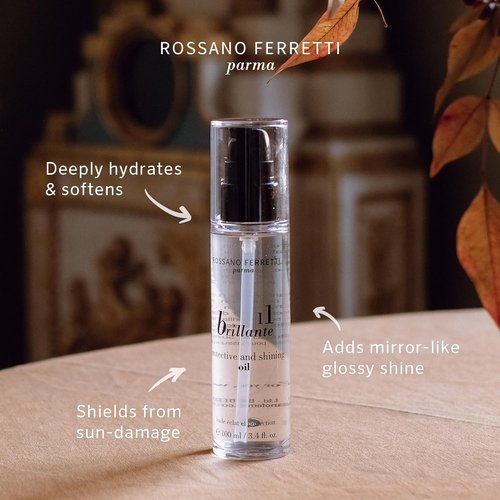 Rossano Ferretti Brillante Protect and Shine Oil - Frizz-Free, Glossy Hair with UV Protection | 3.4 Fl Oz | Vegan & Cruelty-Free