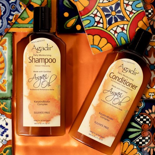 Agadir Daily Moisturizing Shampoo - Hydrating Formula for All Hair Types | 12.4 oz