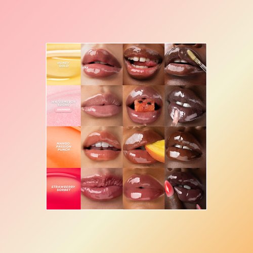 Gisou Honey Infused Hydrating Lip Oil, Nourishing Lip Moisturizer for Dry Lips (Watermelon Sugar)