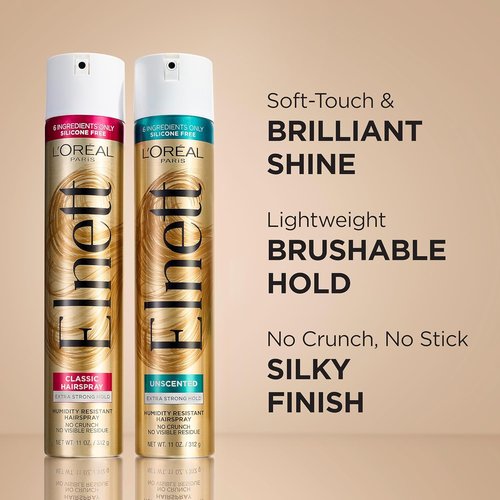 L'Oreal Paris Elnett Satin Hairspray - Extra Strong Hold for Color Treated Hair | 11 oz
