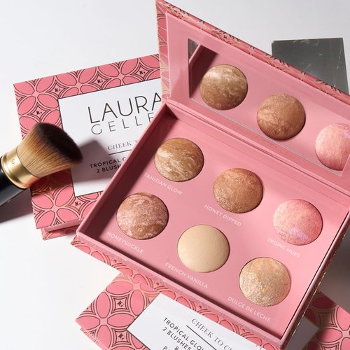 LAURA GELLER NEW YORK Cheek to Chic Tropical Glow Palette - 2 Blushes, 2 Bronzers & 2 Highlighters