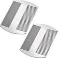 Boao 2 Pcs Metal Hair Combs for Women Men Stainless Steel Beard Mustache Comb Credit Card Size Lice Wallet Pocket Fine Cutting Teasing Barber Hair Styling Dandruff Remove Dreadlock(Silver)
