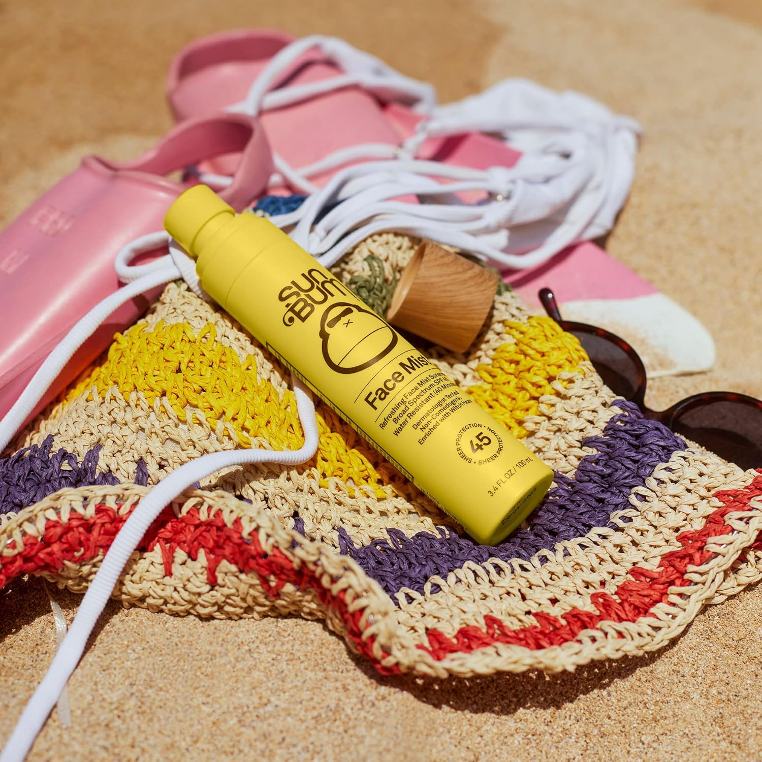Sun Bum Original SPF 45 Sunscreen Mist - Moisturizing Facial Spray with Vitamin E - Travel Size 3.4 oz | Hawaii 104 Compliant